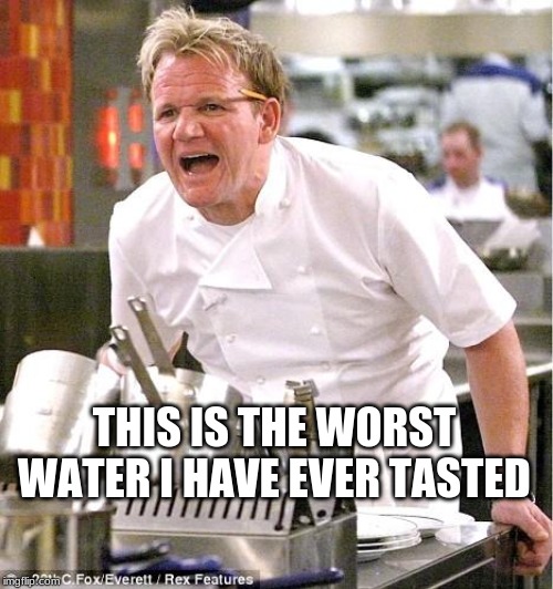 Chef Gordon Ramsay Meme | THIS IS THE WORST WATER I HAVE EVER TASTED | image tagged in memes,chef gordon ramsay | made w/ Imgflip meme maker