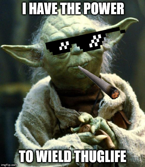 Thuglife yoda | I HAVE THE POWER; TO WIELD THUGLIFE | image tagged in memes,star wars yoda | made w/ Imgflip meme maker