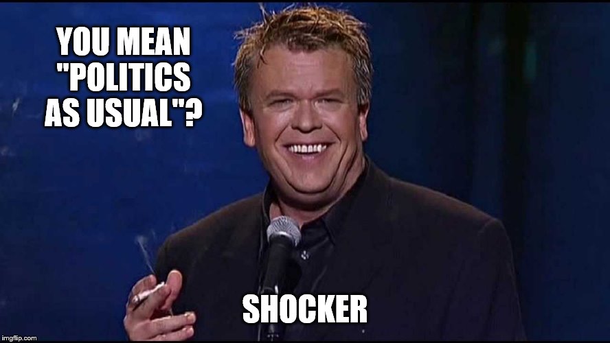 Ron White | YOU MEAN "POLITICS AS USUAL"? SHOCKER | image tagged in ron white | made w/ Imgflip meme maker