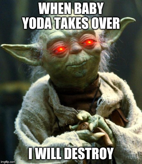 Star Wars Yoda Meme | WHEN BABY YODA TAKES OVER; I WILL DESTROY | image tagged in memes,star wars yoda | made w/ Imgflip meme maker