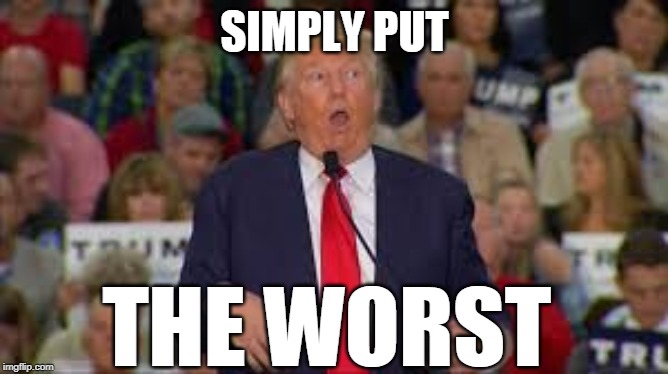 The Worst | SIMPLY PUT; THE WORST | image tagged in trump,the worst,traitor,impeach,ass,handicapped | made w/ Imgflip meme maker