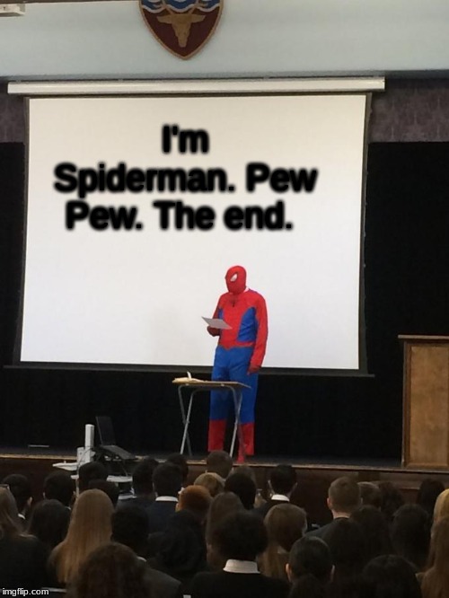spiderman giving presentation meme