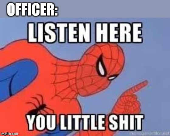 NOW LISTEN HERE YOU LITTLE SHIT | OFFICER: | image tagged in now listen here you little shit | made w/ Imgflip meme maker