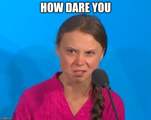 How dare you? | HOW DARE YOU | image tagged in how dare you | made w/ Imgflip meme maker