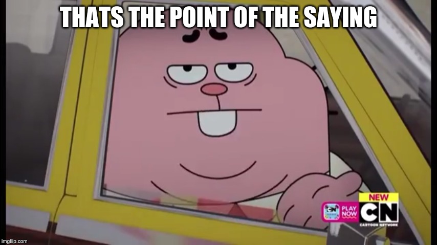 that was pointless | THATS THE POINT OF THE SAYING | image tagged in that was pointless | made w/ Imgflip meme maker