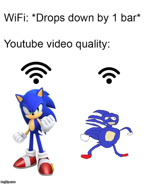 A Meme Is Born | image tagged in wifi drops,sonic the hedgehog,sanic,youtube | made w/ Imgflip meme maker