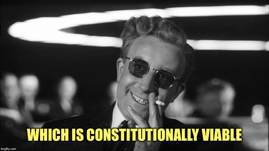 Doctor Strangelove says... | WHICH IS CONSTITUTIONALLY VIABLE | image tagged in doctor strangelove says | made w/ Imgflip meme maker