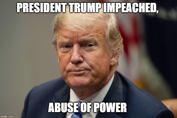 trump | PRESIDENT TRUMP IMPEACHED, ABUSE OF POWER | image tagged in stupid people | made w/ Imgflip meme maker