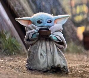 High Quality Baby Yoda Cuppy Cup Blank Meme Template