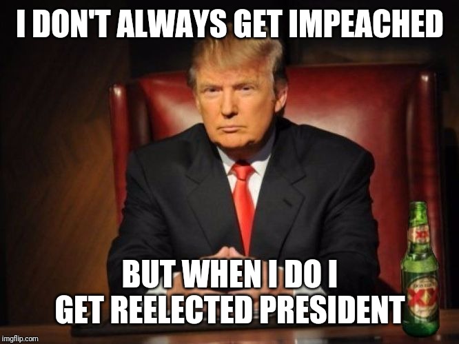 The Most Interesting Man In The World Donald Trump | I DON'T ALWAYS GET IMPEACHED; BUT WHEN I DO I GET REELECTED PRESIDENT | image tagged in the most interesting man in the world donald trump | made w/ Imgflip meme maker