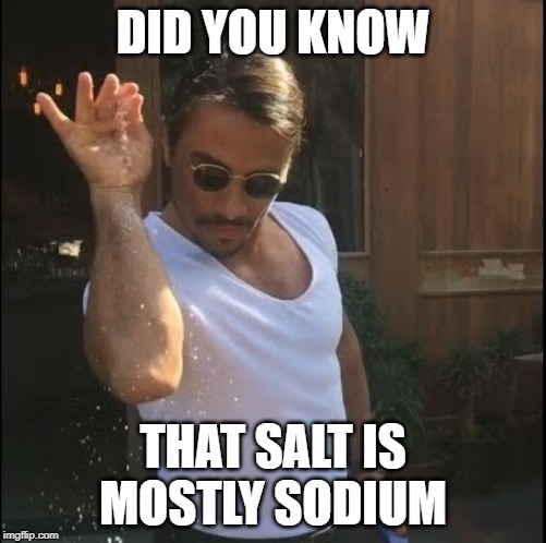 salt bae | DID YOU KNOW; THAT SALT IS MOSTLY SODIUM | image tagged in salt bae | made w/ Imgflip meme maker