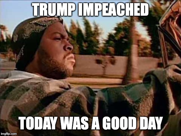 Today Was A Good Day | TRUMP IMPEACHED; TODAY WAS A GOOD DAY | image tagged in memes,today was a good day | made w/ Imgflip meme maker