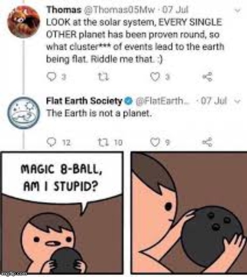 The Flat Earth Society Needs to Pull Itself Together | image tagged in flat earthers,idiots | made w/ Imgflip meme maker