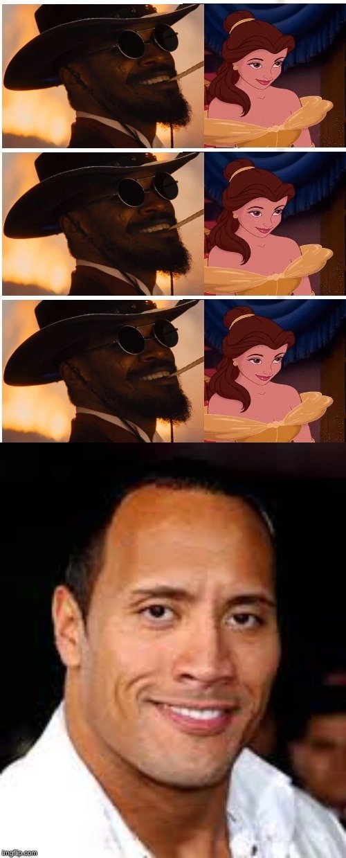 The Holiday Classic | . | image tagged in dwayne the rock johnson,django,belle,christmas carol | made w/ Imgflip meme maker
