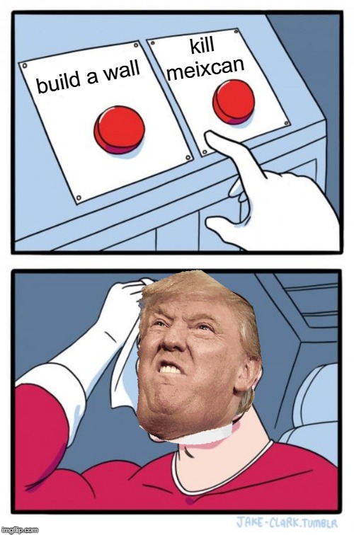 Two Buttons | kill meixcan; build a wall | image tagged in memes,two buttons | made w/ Imgflip meme maker