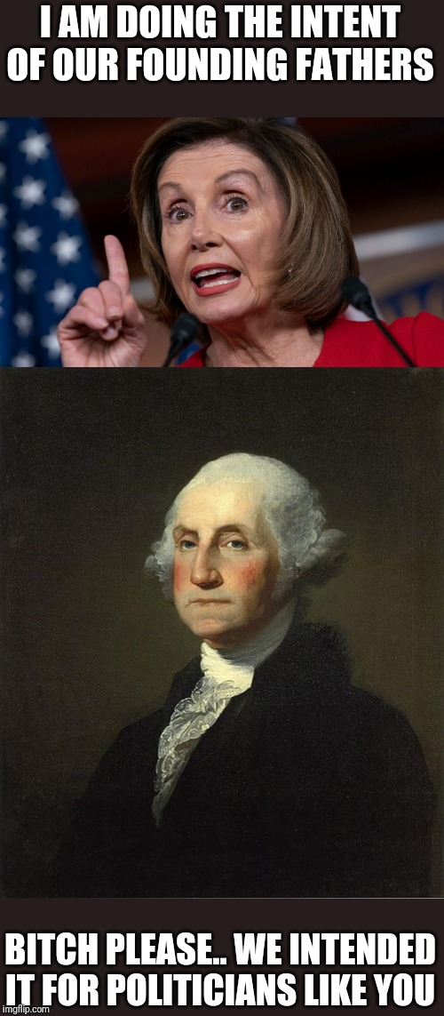 I AM DOING THE INTENT OF OUR FOUNDING FATHERS; BITCH PLEASE.. WE INTENDED IT FOR POLITICIANS LIKE YOU | image tagged in impeachment | made w/ Imgflip meme maker