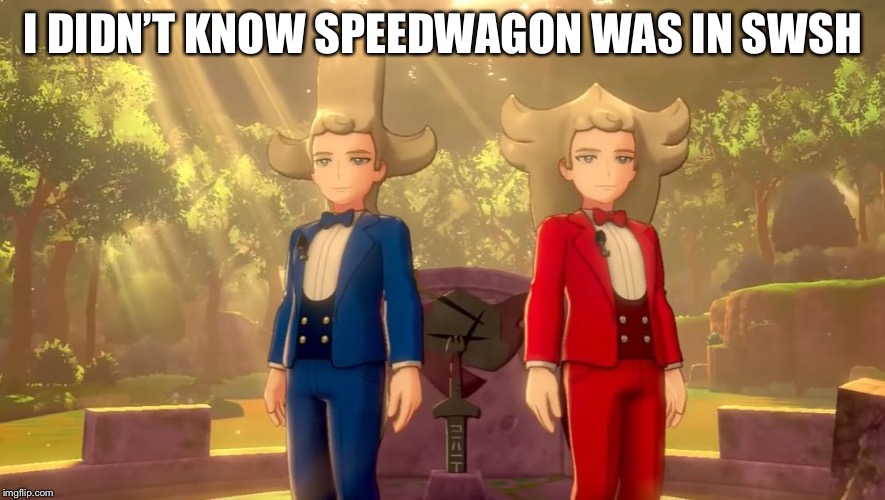 Just add the hat and you’ve got Speedwagon | I DIDN’T KNOW SPEEDWAGON WAS IN SWSH | image tagged in pokemon sword and shield,sheildward,jojo's bizarre adventure | made w/ Imgflip meme maker