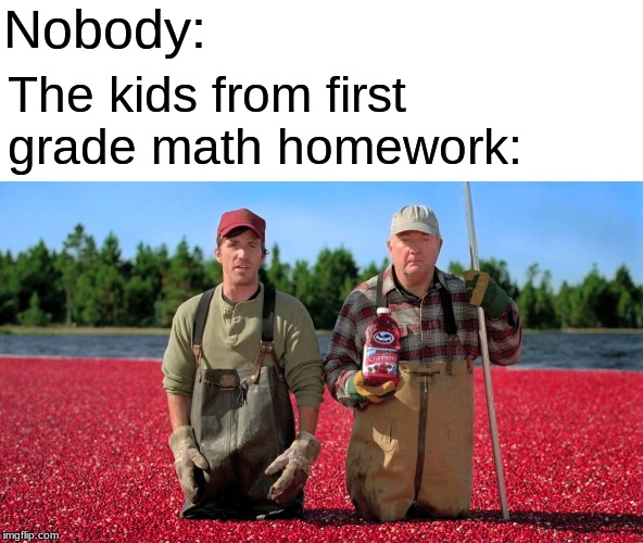 First grade math problems | Nobody:; The kids from first grade math homework: | image tagged in funny,memes,henry,justin | made w/ Imgflip meme maker