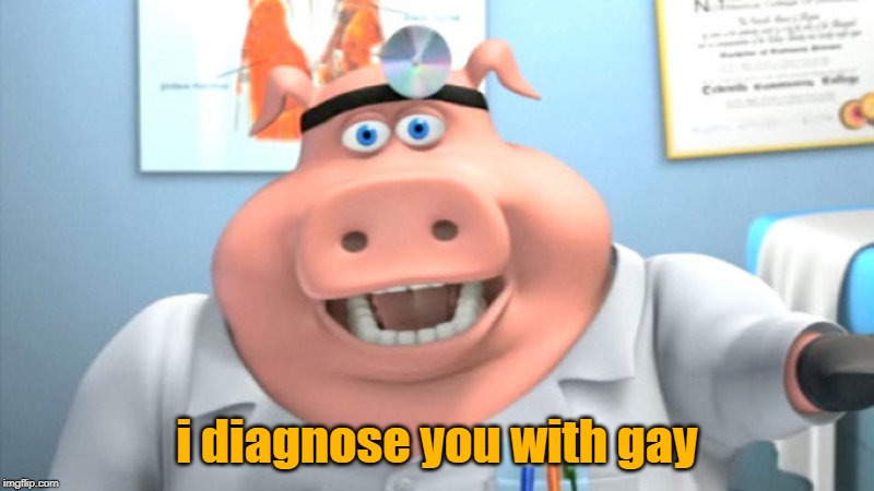 I Diagnose You With Dead | i diagnose you with gay | image tagged in i diagnose you with dead | made w/ Imgflip meme maker
