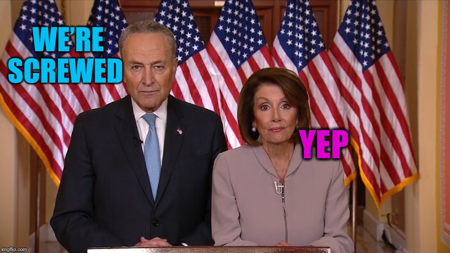 Chuck and Nancy | WE’RE SCREWED YEP | image tagged in chuck and nancy | made w/ Imgflip meme maker