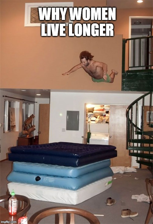 it was fun until he bounced off the side. | WHY WOMEN LIVE LONGER | image tagged in fun | made w/ Imgflip meme maker