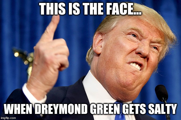 Donald Trump | THIS IS THE FACE... WHEN DREYMOND GREEN GETS SALTY | image tagged in donald trump | made w/ Imgflip meme maker