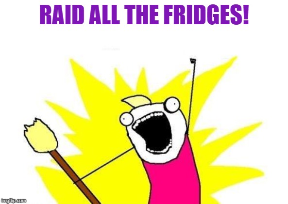X All The Y Meme | RAID ALL THE FRIDGES! | image tagged in memes,x all the y | made w/ Imgflip meme maker