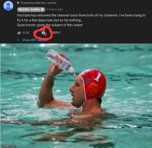 IDK if the right meme for this but ok | image tagged in waterbottle swimmer,minecraft,mumbo jumbo | made w/ Imgflip meme maker