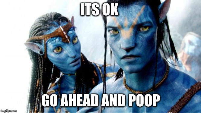 Avatar Azul o Dorado | ITS OK; GO AHEAD AND POOP | image tagged in avatar azul o dorado | made w/ Imgflip meme maker