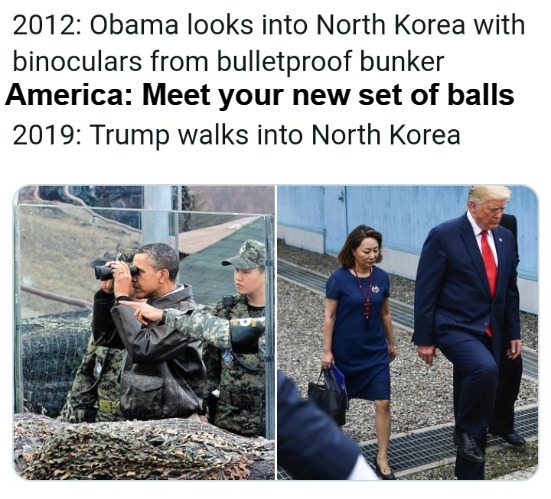America: Meet your new set of balls | America: Meet your new set of balls | image tagged in balls,cojones,guts,courage,trump vs obama,testicles | made w/ Imgflip meme maker