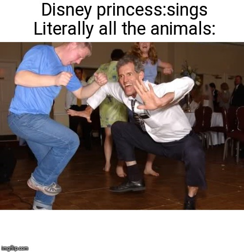 the jig | Disney princess:sings
Literally all the animals: | image tagged in the jig | made w/ Imgflip meme maker