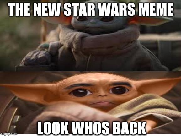 baby yobama hes back | THE NEW STAR WARS MEME; LOOK WHOS BACK | image tagged in baby yoda,baby yobama | made w/ Imgflip meme maker
