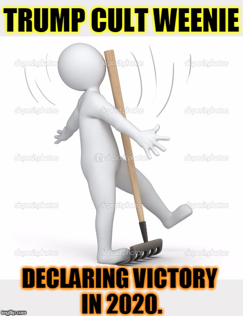 Lots of surprises can happen in 11 months. | TRUMP CULT WEENIE; DECLARING VICTORY 
IN 2020. | image tagged in trump,loser,election 2020,impeachment | made w/ Imgflip meme maker