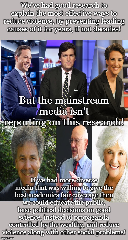 Hide the Pain Harold Meme | We've had good research to explain the most effective ways to reduce violence, by preventing leading causes of it for years, if not decades! But the mainstream media isn't reporting on this research! If we had more diverse media that was willing to give the best academics fair coverage then we could educate the public, base political decisions on good science, instead of propaganda controlled by the wealthy, and reduce violence along with other social problems! | image tagged in memes,hide the pain harold | made w/ Imgflip meme maker