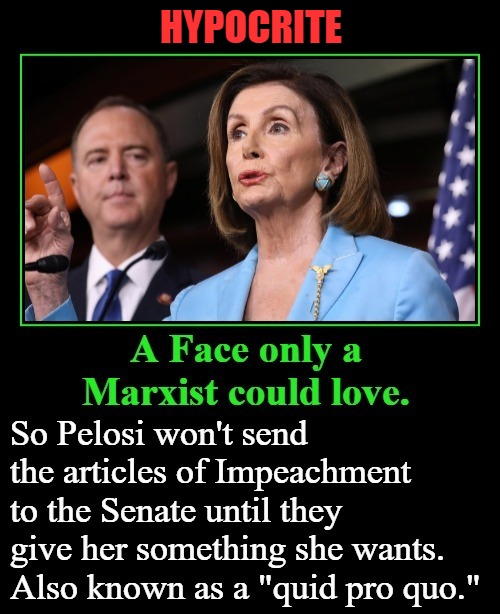 Nancy Pelosi Truly is a Special Kind of STUPID! | HYPOCRITE | image tagged in pelosi quid pro quo,hypocrite,democrat hypocrisy,nancy pelosi is crazy,nancy pelosi wtf,impeach pelosi | made w/ Imgflip meme maker