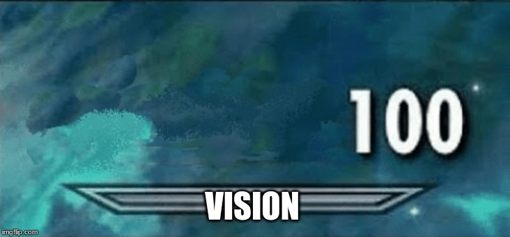 Skyrim skill meme | VISION | image tagged in skyrim skill meme | made w/ Imgflip meme maker