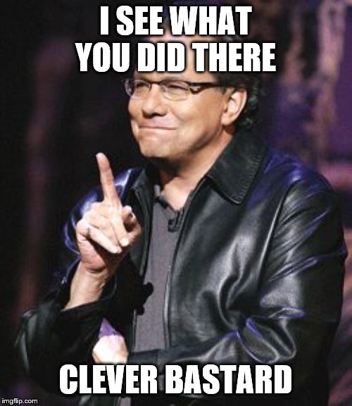 lewis black | I SEE WHAT YOU DID THERE CLEVER BASTARD | image tagged in lewis black | made w/ Imgflip meme maker