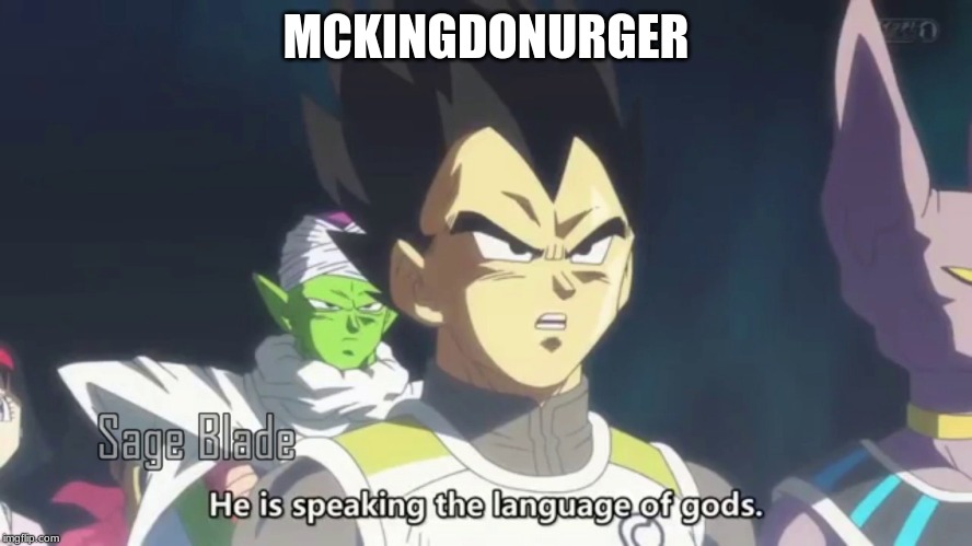 he is speaking the language of the gods | MCKINGDONURGER | image tagged in he is speaking the language of the gods | made w/ Imgflip meme maker