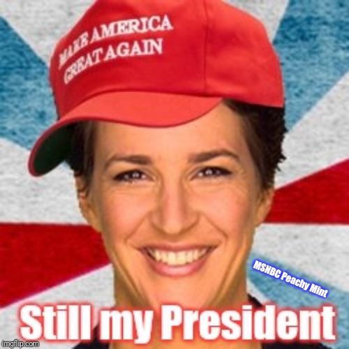 Still my Peachy Mint President | MSNBC Peachy Mint | image tagged in msnbc,rachel maddow,fake news,trump impeachment,triggered liberal,the great awakening | made w/ Imgflip meme maker