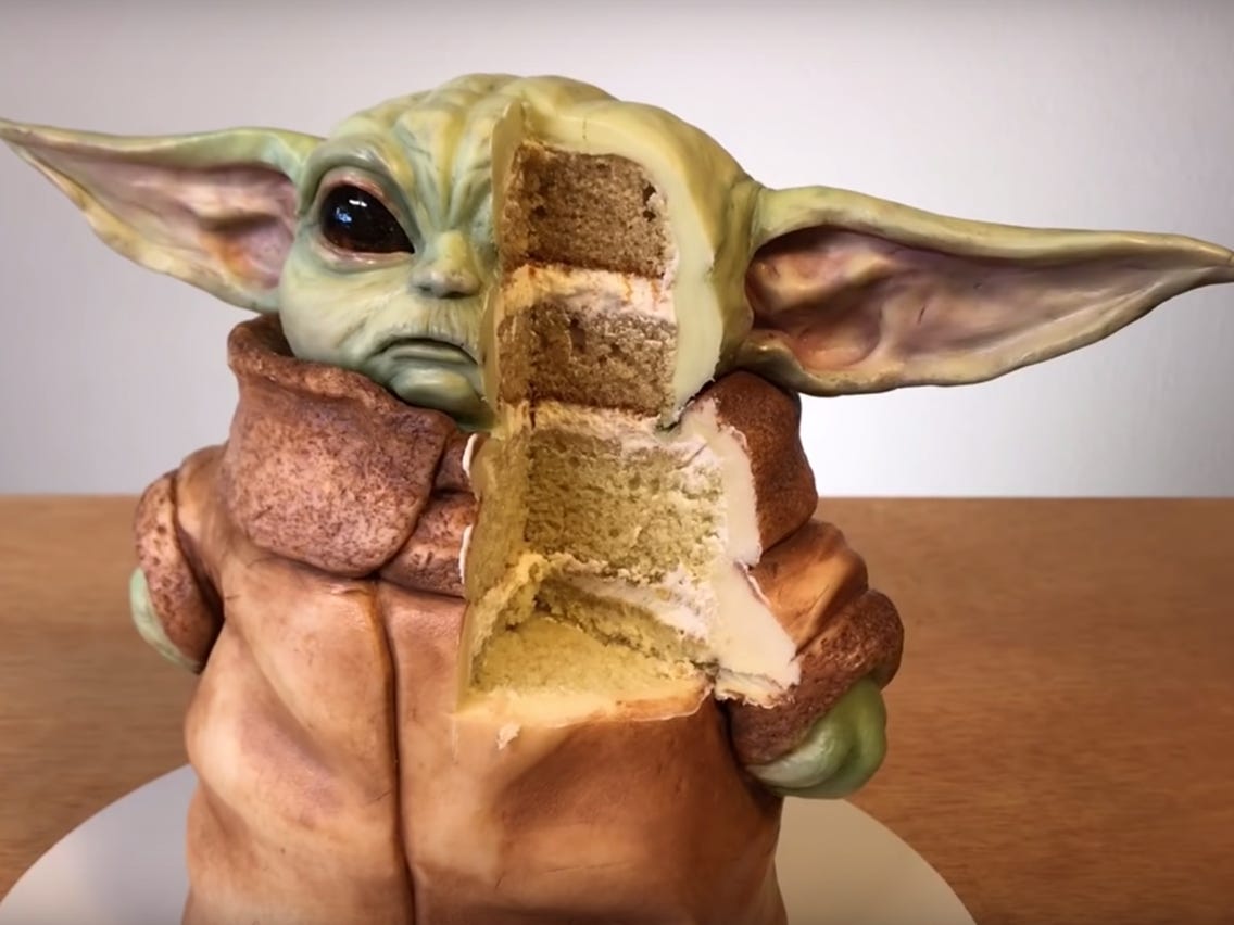 Baby Yoda cake Template.