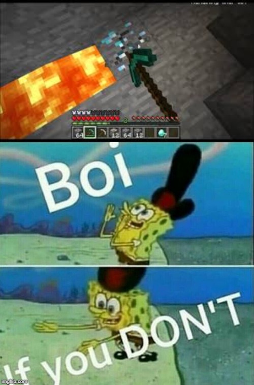 boi dont do that | image tagged in funny,memes,diamonds,minecraft,boi | made w/ Imgflip meme maker