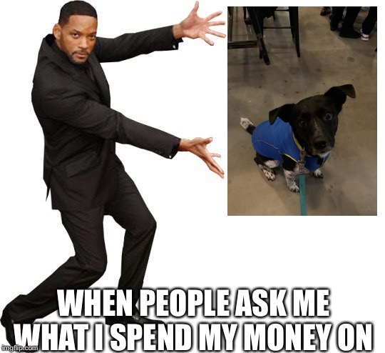 Tada Will smith | WHEN PEOPLE ASK ME WHAT I SPEND MY MONEY ON | image tagged in tada will smith | made w/ Imgflip meme maker