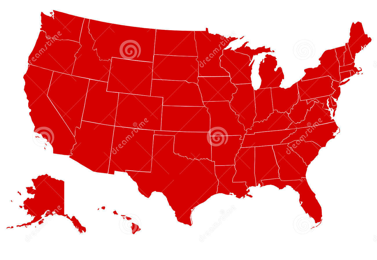 High Quality United States map red Blank Meme Template