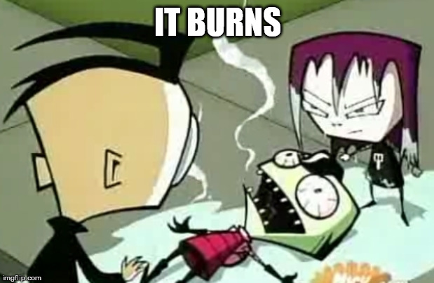 It Burns Zim | IT BURNS | image tagged in it burns zim | made w/ Imgflip meme maker