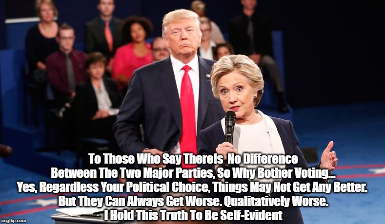 To Those Who Say ThereIs  No Difference Between The Two Major Parties, So Why Bother Voting...
Yes, Regardless Your Political Choice, Things | made w/ Imgflip meme maker