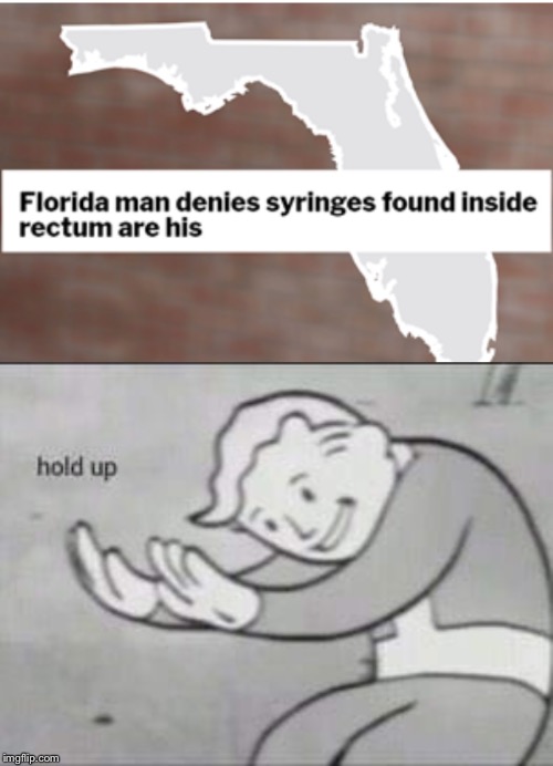 Rectal Room? Yes. | image tagged in fallout hold up,florida man,florida,united states,funny,memes | made w/ Imgflip meme maker