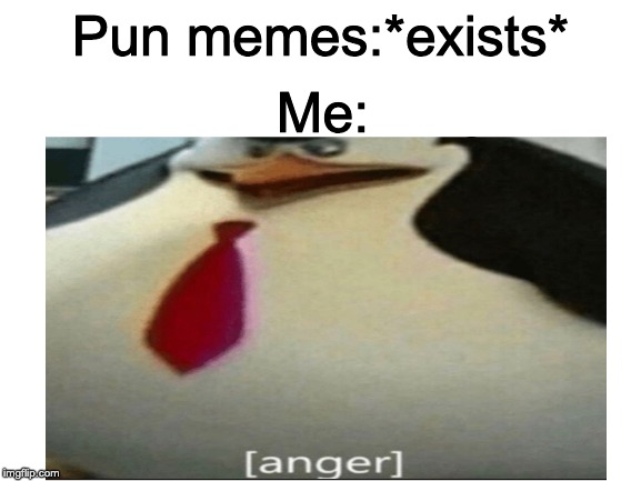 I do not like pun memes | Pun memes:*exists*; Me: | image tagged in blank white template,anger | made w/ Imgflip meme maker