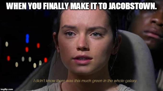 WHEN YOU FINALLY MAKE IT TO JACOBSTOWN. | image tagged in fallout new vegas | made w/ Imgflip meme maker