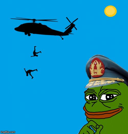 pepe pinochet helicopter | image tagged in pepe pinochet helicopter | made w/ Imgflip meme maker