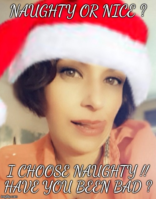NAUGHTY OR NICE ? I CHOOSE NAUGHTY !!
HAVE YOU BEEN BAD ? | image tagged in naughty,christmas,meme | made w/ Imgflip meme maker